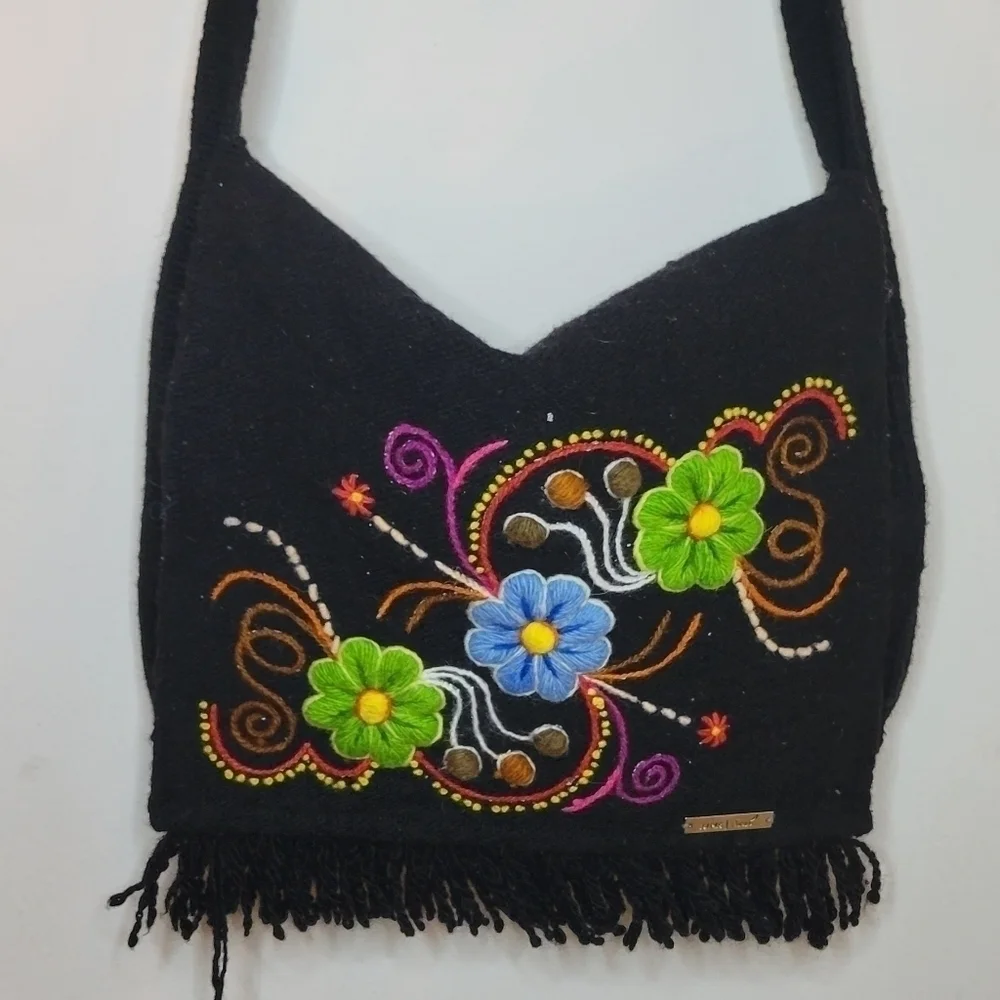 Alma Soul made in Peru Lambswool Satchel Crossbody  Bag